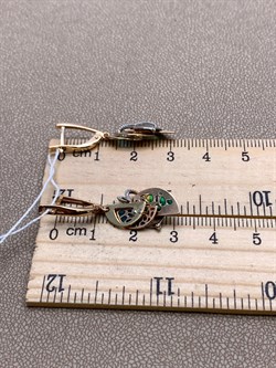 *Серьги Эмаль цв Лимонное, Красное, Белое рт. 02-4185-00-000-1140-48-554 (вес 3,98 г) - фото 340375