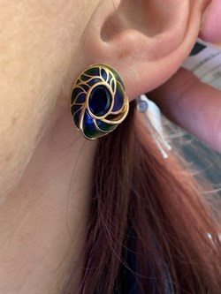 *Серьги Корунд синт цв Красное арт. 02-3801-00-293-1110-46-869 (вес 6,81 г) - фото 340399