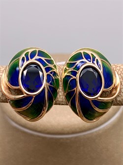 *Серьги Корунд синт цв Красное арт. 02-3801-00-293-1110-46-869 (вес 6,81 г) - фото 340400