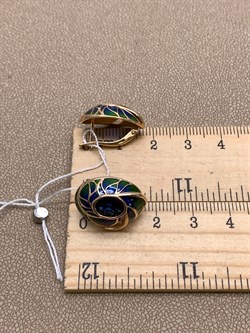 *Серьги Корунд синт цв Красное арт. 02-3801-00-293-1110-46-869 (вес 6,81 г) - фото 340403