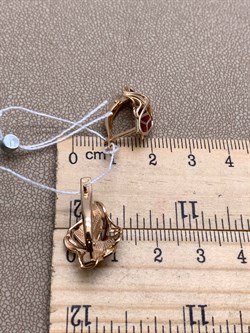 *Серьги Эмаль цв Красное арт. 02-3777-00-000-1110-25-837 (вес 3,93 г) - фото 340415