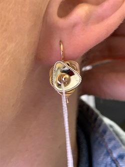 *Серьги Петли цв Лимонное, Красное, Белое арт. 02-4021-00-000-1140-48-443 (вес 3,16 г) - фото 340661 *Серьги Петли цв Лимонное, Красное, Белое арт. 02-4021-00-000-1140-48-443 (вес 3,16 г) - фото 340661