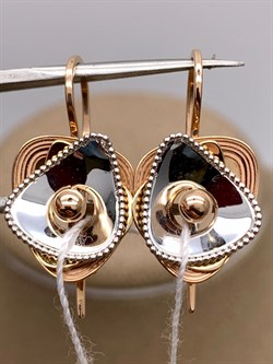 *Серьги Петли цв Лимонное, Красное, Белое арт. 02-4021-00-000-1140-48-443 (вес 3,16 г) - фото 340664