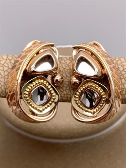 *Серьги цв Лимонное, Красное, Белое арт. 02-4301-00-000-1140-48-570 (вес 5,95 г) - фото 340790