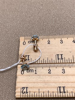 *Пусеты Топаз цв Красное арт. 02-3220-00-201-1110-46-353 (вес 1,37 г) - фото 340996