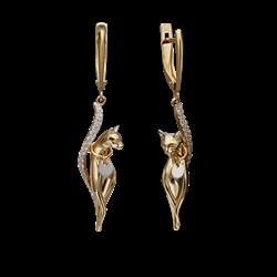 *Серьги Белый Фианит цв  Лимонное, Белое арт. 02-4396-00-401-1121-48-411 (вес 6,99 г) - фото 34117 *Серьги Белый Фианит цв  Лимонное, Белое арт. 02-4396-00-401-1121-48-411 (вес 6,99 г) - фото 34117