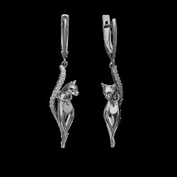 *Серьги Белый Фианит цв Белое арт. 02-4396-00-401-1120-48-384 (вес 6,61 г) - фото 34118