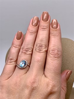 *Кольцо р.17 Топаз, Фианит цв Белое арт. 01-4289-00-207-1120-46-931 (вес 2,29 г) - фото 341218