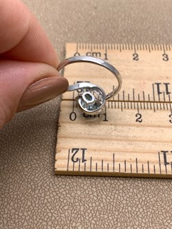 *Кольцо р.17 Топаз, Фианит цв Белое арт. 01-4289-00-207-1120-46-931 (вес 2,29 г) - фото 341219