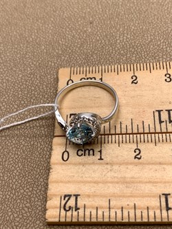 *Кольцо р.17 Топаз, Фианит цв Белое арт. 01-4289-00-207-1120-46-931 (вес 2,29 г) - фото 341220