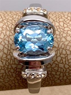 *Кольцо р.18 Топаз цв Белое арт. 01-5315-00-201-1120-57-318 (вес 3,62 г) - фото 341225