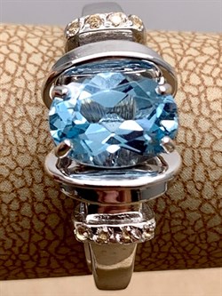 *Кольцо р.18 Топаз цв Белое арт. 01-5315-00-201-1120-57-318 (вес 3,62 г) - фото 341227