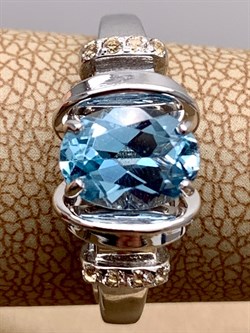 *Кольцо р.18 Топаз цв Белое арт. 01-5315-00-201-1120-57-318 (вес 3,62 г) - фото 341228