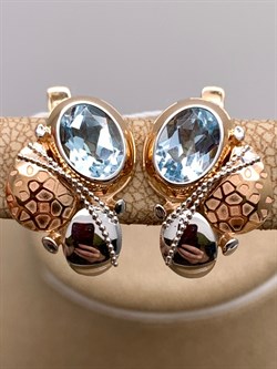 *Серьги Топаз цв Красное и Белое арт. 02-4012-00-201-1111-57-432 (вес 4,49 г) - фото 341248