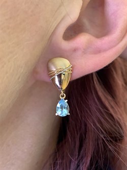 *Серьги Топаз цв Красное и Белое арт. 02-3999-00-201-1111-46-694 (вес 3,71 г) - фото 341258