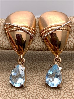 *Серьги Топаз цв Красное и Белое арт. 02-3999-00-201-1111-46-694 (вес 3,71 г) - фото 341260