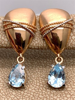 *Серьги Топаз цв Красное и Белое арт. 02-3999-00-201-1111-46-694 (вес 3,71 г) - фото 341261