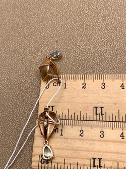 *Серьги Топаз цв Красное и Белое арт. 02-3999-00-201-1111-46-694 (вес 3,71 г) - фото 341262