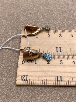 *Серьги Топаз цв Красное и Белое арт. 02-3999-00-201-1111-46-694 (вес 3,71 г) - фото 341263