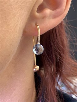 *Серьги Петли Топаз цв Красное и Белое арт. 02-4413-00-201-1111-46-776 (вес 4,67 г) - фото 341265