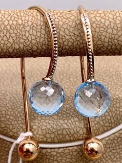 *Серьги Петли Топаз цв Красное и Белое арт. 02-4413-00-201-1111-46-776 (вес 4,67 г) - фото 341266