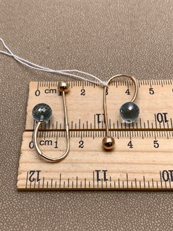 *Серьги Петли Топаз цв Красное и Белое арт. 02-4413-00-201-1111-46-776 (вес 4,67 г) - фото 341268