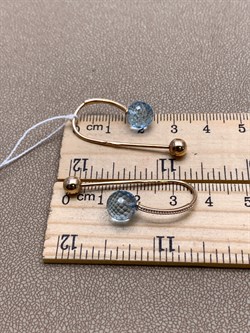 *Серьги Петли Топаз цв Красное и Белое арт. 02-4413-00-201-1111-46-776 (вес 4,67 г) - фото 341269