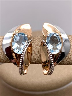 *Серьги Топаз цв Красное и Белое арт. 02-4038-00-201-1111-46-143 (вес 3,33 г) - фото 341297