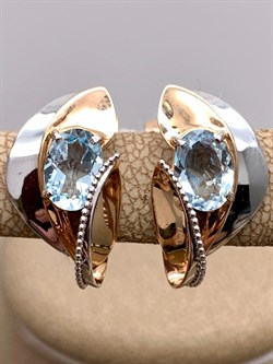 *Серьги Топаз цв Красное и Белое арт. 02-4038-00-201-1111-46-143 (вес 3,33 г) - фото 341298