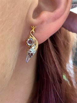 *Серьги Топаз цв Красное и Белое арт. 02-4689-00-201-1111-76-077 (вес 2,79 г) - фото 341302