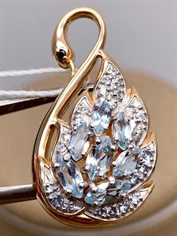 *Подвеска Топаз, Фианит цв Красное арт. 03-2497-00-207-1110-46-410 (вес 2,44 г) - фото 341319 *Подвеска Топаз, Фианит цв Красное арт. 03-2497-00-207-1110-46-410 (вес 2,44 г) - фото 341319