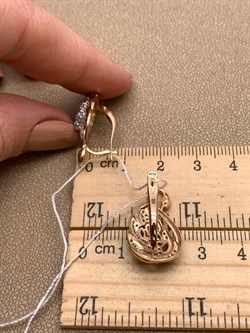 *Серьги Топаз, Фианит цв Красное арт. 02-3740-00-207-1110-46-671 (вес 4,85 г) - фото 341327