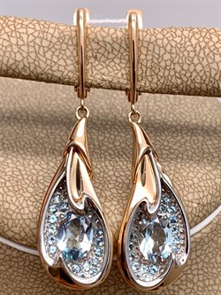 *Серьги Топаз цв Красное арт. 02-4180-00-201-1110-46-499 (вес 6,65 г) - фото 341342