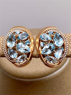 *Серьги Топаз цв Красное арт. 02-3948-00-201-1110-46-692 (вес 4,49 г) - фото 341413