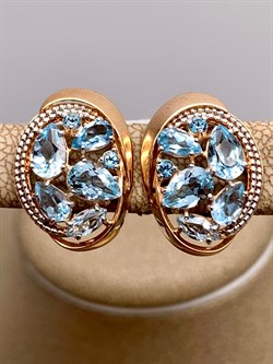 *Серьги Топаз цв Красное арт. 02-3948-00-201-1110-46-692 (вес 4,49 г) - фото 341414