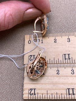 *Серьги Топаз цв Красное арт. 02-3948-00-201-1110-46-692 (вес 4,49 г) - фото 341415