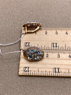 *Серьги Топаз цв Красное арт. 02-3948-00-201-1110-46-692 (вес 4,49 г) - фото 341416