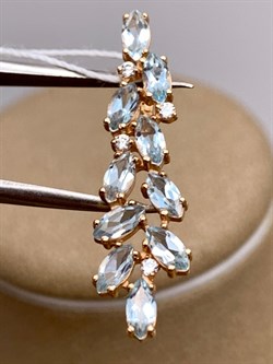 *Подвеска Топаз, Фианит цв Красное арт. 03-0001-00-207-1110-57-895 (вес 1,55 г) - фото 341419