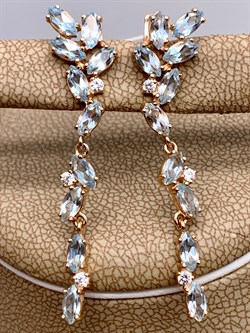 *Серьги Топаз, Фианит цв Красное арт. 02-0001-00-207-1110-57-025 (вес 3,98 г) - фото 341466 *Серьги Топаз, Фианит цв Красное арт. 02-0001-00-207-1110-57-025 (вес 3,98 г) - фото 341466