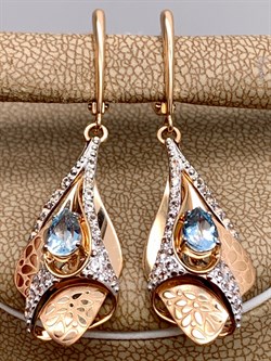 *Серьги Топаз цв Красное арт. 02-4157-00-201-1110-57-223 (вес 5,17 г) - фото 341526 *Серьги Топаз цв Красное арт. 02-4157-00-201-1110-57-223 (вес 5,17 г) - фото 341526