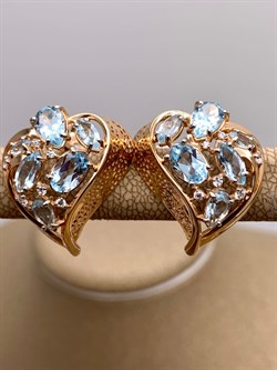 *Серьги Топаз, Фианит цв Красное арт. 02-3763-00-207-1110-46-769 (вес 5,7 г) - фото 341571 *Серьги Топаз, Фианит цв Красное арт. 02-3763-00-207-1110-46-769 (вес 5,7 г) - фото 341571