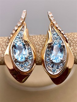 *Серьги Топаз цв Красное арт. 02-4168-00-201-1110-46-176 (вес 4,49 г) - фото 341602