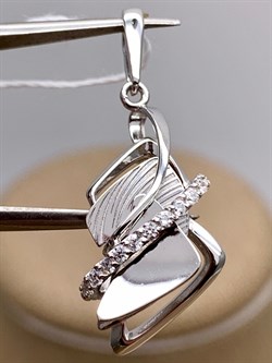 *Подвеска Белый Фианит цв Белое арт. 03-2792-00-401-1120-48-936 (вес 1,76 г) - фото 341683