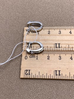 *Серьги Белый Фианит цв Белое арт. 02-4300-00-501-1120-38-560 (вес 3,36 г) - фото 341710