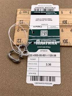 *Серьги Белый Фианит цв Белое арт. 02-4300-00-501-1120-38-560 (вес 3,36 г) - фото 341711