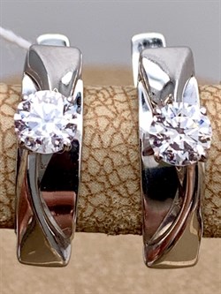 *Серьги Белый Фианит цв Белое арт. 02-4298-00-501-1120-38-569 (вес 2,89 г) - фото 341714