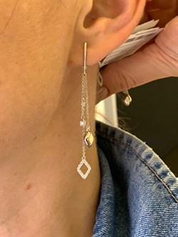 *Серьги Белый Фианит цв Белое арт. 02-4311-00-501-1120-38-411 (вес 3,32 г) - фото 341761 *Серьги Белый Фианит цв Белое арт. 02-4311-00-501-1120-38-411 (вес 3,32 г) - фото 341761