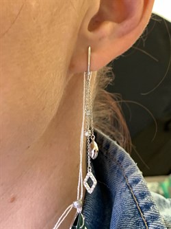 *Серьги Белый Фианит цв Белое арт. 02-4311-00-501-1120-38-411 (вес 3,32 г) - фото 341762 *Серьги Белый Фианит цв Белое арт. 02-4311-00-501-1120-38-411 (вес 3,32 г) - фото 341762