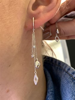 *Серьги Белый Фианит цв Белое арт. 02-4311-00-501-1120-38-411 (вес 3,32 г) - фото 341763 *Серьги Белый Фианит цв Белое арт. 02-4311-00-501-1120-38-411 (вес 3,32 г) - фото 341763