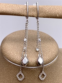 *Серьги Белый Фианит цв Белое арт. 02-4311-00-501-1120-38-411 (вес 3,32 г) - фото 341764 *Серьги Белый Фианит цв Белое арт. 02-4311-00-501-1120-38-411 (вес 3,32 г) - фото 341764